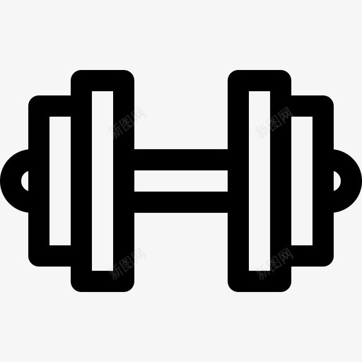 哑铃健身房59直线型图标svg_新图网 https://ixintu.com 健身房 哑铃 直线 线型