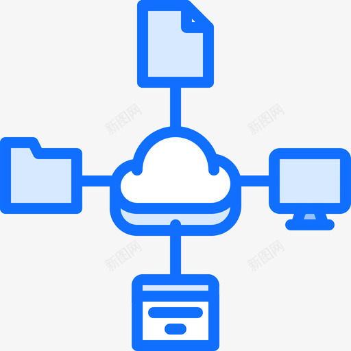 文件云技术34蓝色图标svg_新图网 https://ixintu.com 技术 文件 蓝色