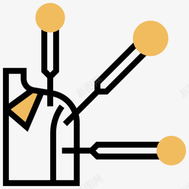 针灸spa元素7黄影图标图标