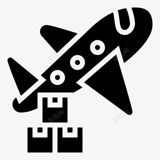 飞机航空货物图标svg_新图网 https://ixintu.com 包装 服务 标志 航空 装运 货物 飞机