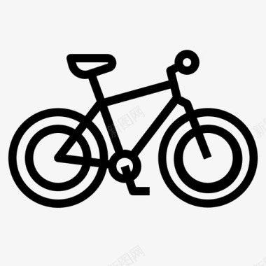 混合动力自行车25直线型图标图标