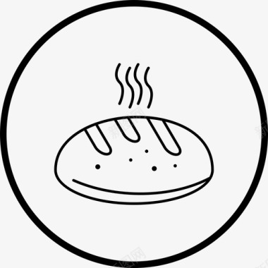 热面包长棍面包食物图标图标