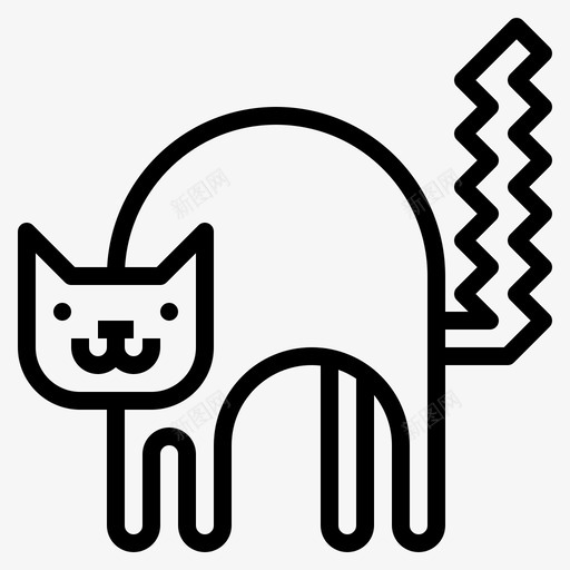 猫动物恐惧图标svg_新图网 https://ixintu.com 万圣节 动物 夜晚 恐惧