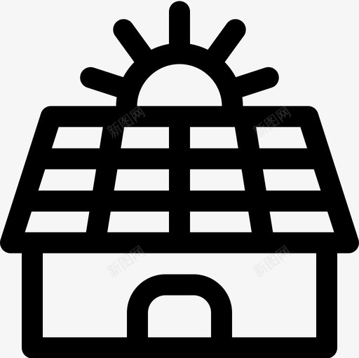 太阳能电池板可持续能源30线性图标svg_新图网 https://ixintu.com 太阳能 持续 电池板 线性 能源