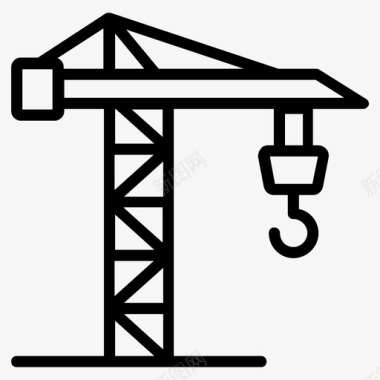 塔吊施工吊钩施工升降机图标图标