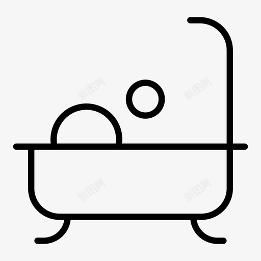 浴缸婴儿浴泡泡浴图标svg_新图网 https://ixintu.com 婴儿 时间 泡泡 洗澡 浴缸 淋浴
