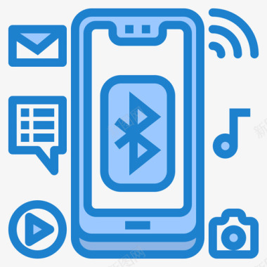 多媒体智能手机技术5蓝色图标图标