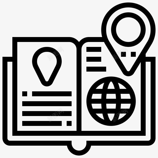 旅游指南地图和导航17线性图标svg_新图网 https://ixintu.com 地图和导航17 旅游指南 线性