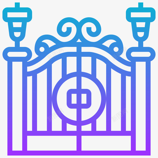 门家庭安全1梯度图标svg_新图网 https://ixintu.com 安全 家庭 梯度