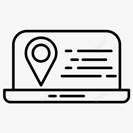 地图笔记本电脑位置图标svg_新图网 https://ixintu.com 位置 地图 地图位置 地图指针 笔记本电脑