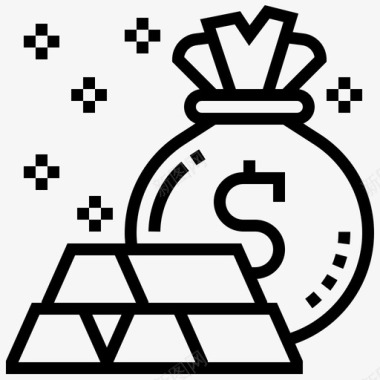 黄金包酒吧图标图标