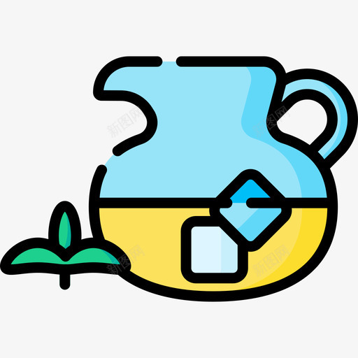 冰茶夏季食品和饮料9线性颜色图标svg_新图网 https://ixintu.com 冰茶 夏季 线性 颜色 食品 饮料