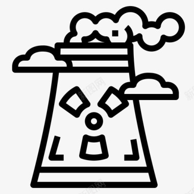 核能建筑烟囱图标图标