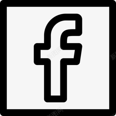 Facebook社交媒体徽标10线性图标图标