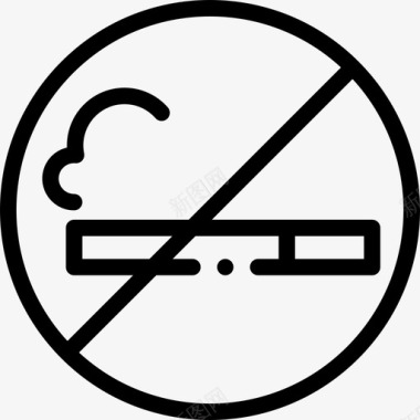 禁止吸烟64号博物馆直线型图标图标
