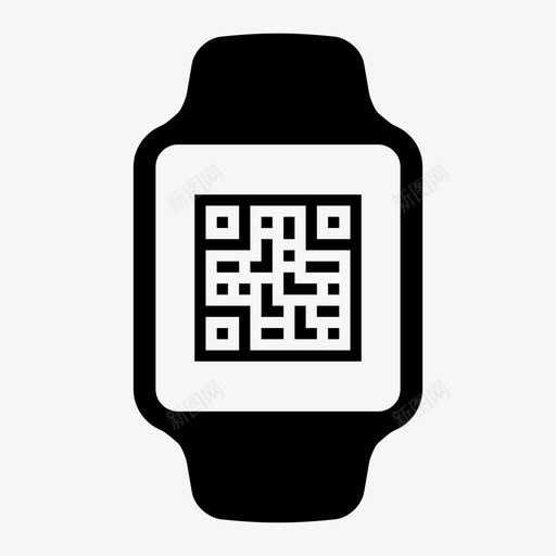 二维码苹果手表条形码图标svg_新图网 https://ixintu.com 二维 手表 智能 条形码 苹果
