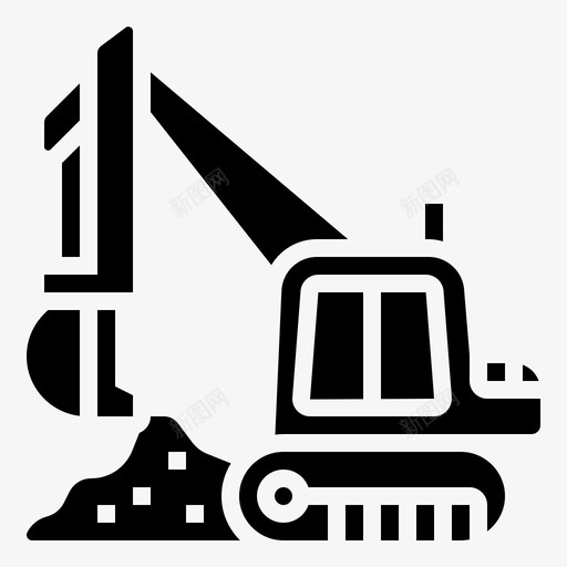 反铲施工挖掘机图标svg_新图网 https://ixintu.com 反铲 挖掘机 施工 机械 车辆 重型