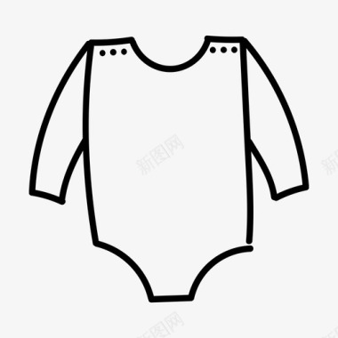 连体衣婴儿服装婴儿淋浴图标图标