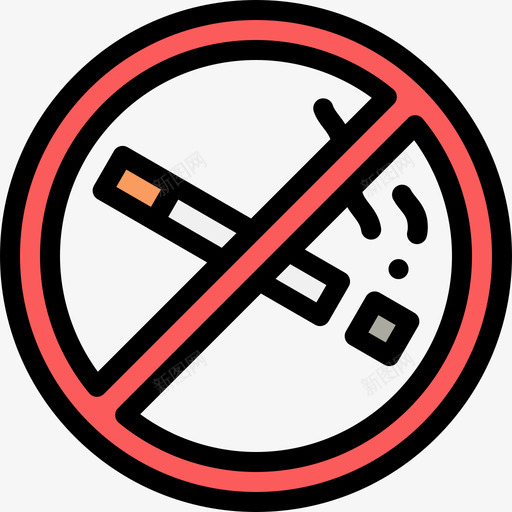 禁止吸烟公共服务正色图标svg_新图网 https://ixintu.com 公共服务 吸烟 正色 禁止