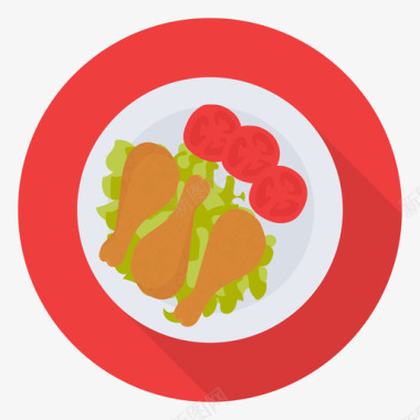 炸鸡快餐73圆形图标图标