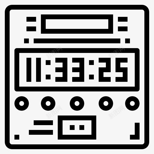 数字钟手表11线性图标svg_新图网 https://ixintu.com 手表 数字 线性