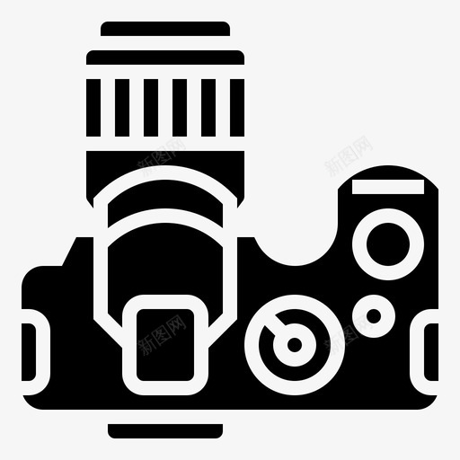 俯视图单反相机功能图标svg_新图网 https://ixintu.com PH1 俯视图 功能 单反 摄影 相机 镜头