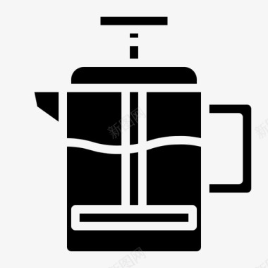 法国出版社咖啡店104实心图标图标