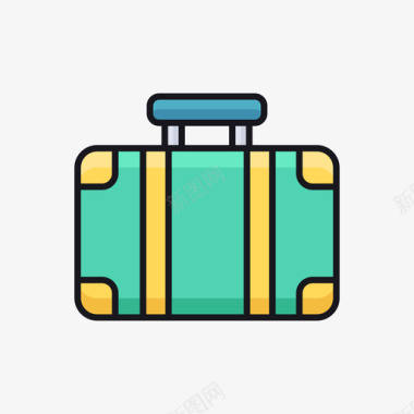 旅行箱航空公司线性颜色图标图标
