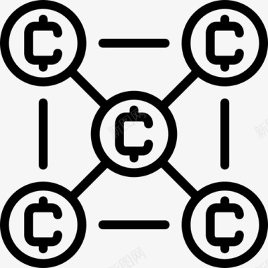 加密货币币区块链金融图标图标