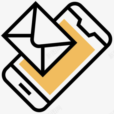 电子邮件电信4黄影图标图标
