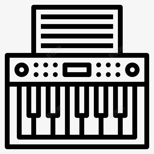 键盘电子琴音乐图标svg_新图网 https://ixintu.com 电子琴 键盘 音乐