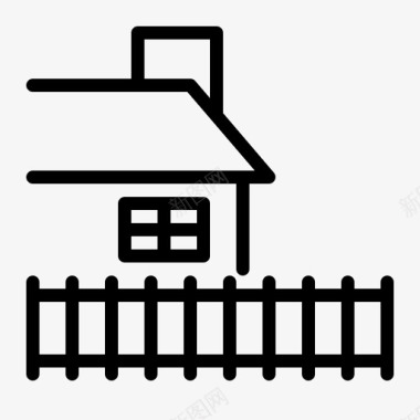 房子篱笆家图标图标