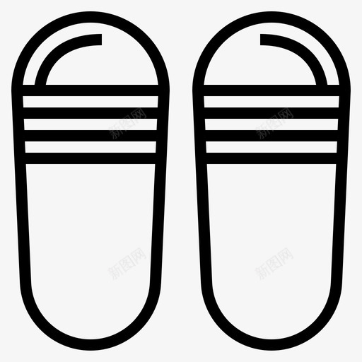 凉鞋人字拖鞋图标svg_新图网 https://ixintu.com 人字 凉鞋 背包