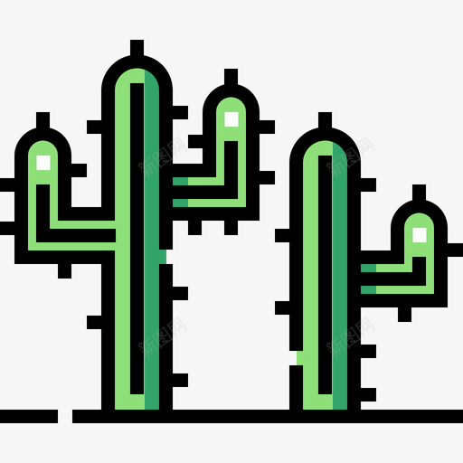 仙人掌5月5日线性颜色图标svg_新图网 https://ixintu.com 5日 5月 仙人掌 线性 颜色