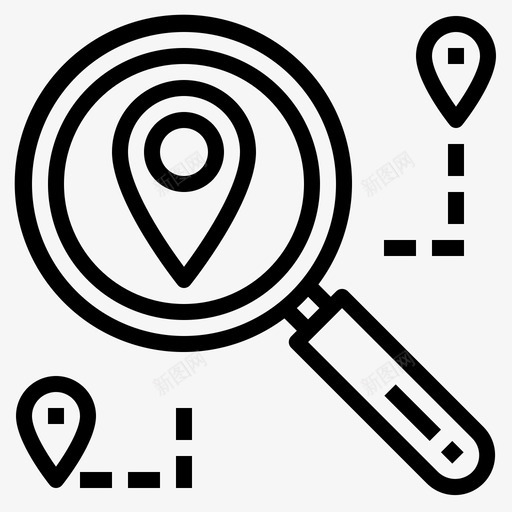 搜索定位地图图标svg_新图网 https://ixintu.com 地图 定位 导航 搜索 旅行 概述 路线