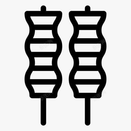 沙爹烤肉食物图标svg_新图网 https://ixintu.com 沙爹 烤肉 烤肉串 食品和饮料套装系列 食物 香肠