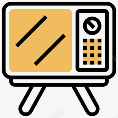 电视复古科技3黄影图标图标