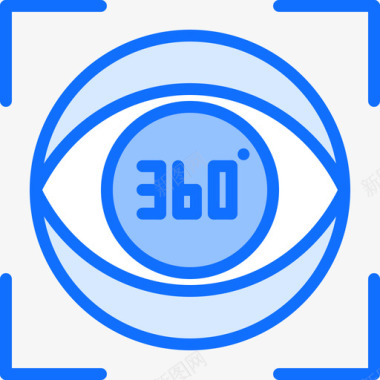 360度虚拟现实91蓝色图标图标