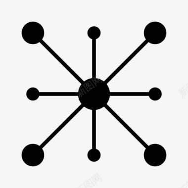 网络神经元科学字形图标图标