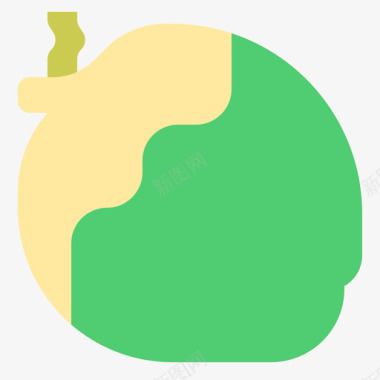 椰子水果和蔬菜扁平图标图标