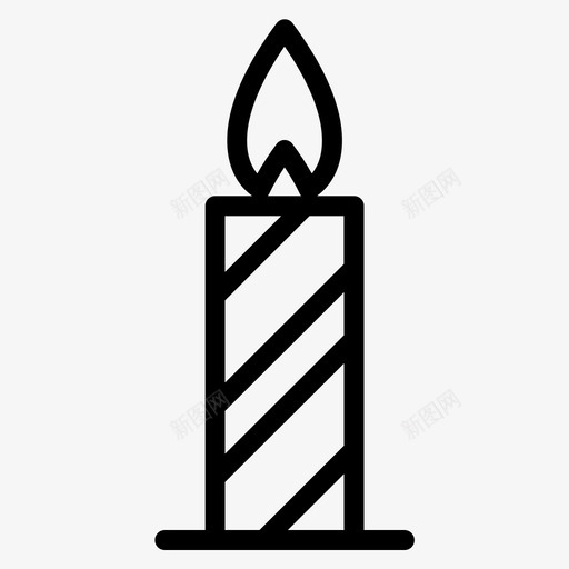 蜡烛圣诞节灯光图标svg_新图网 https://ixintu.com 加粗 圣诞 圣诞节 灯光 粗线条 蜡烛