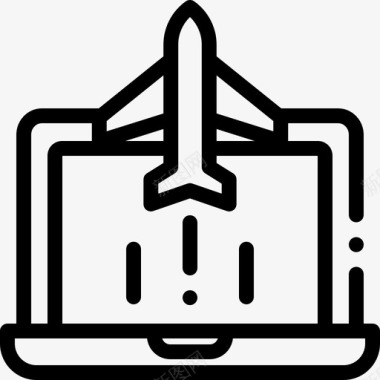 笔记本电脑航空23线性图标图标