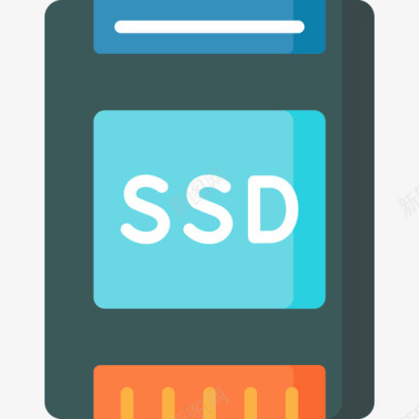 Ssd驱动器网络托管64扁平图标图标