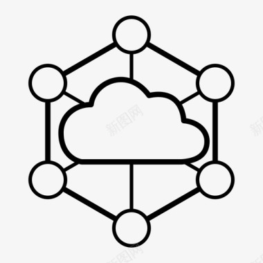 云计算网络连接图标图标