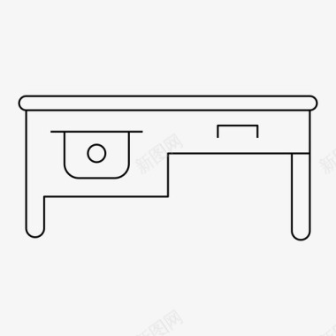 薄家具办公桌家具图标图标
