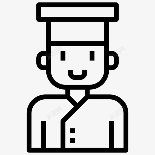 厨师炊事员食物和餐厅图标