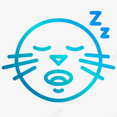 睡眠海豹表情1线性渐变图标图标