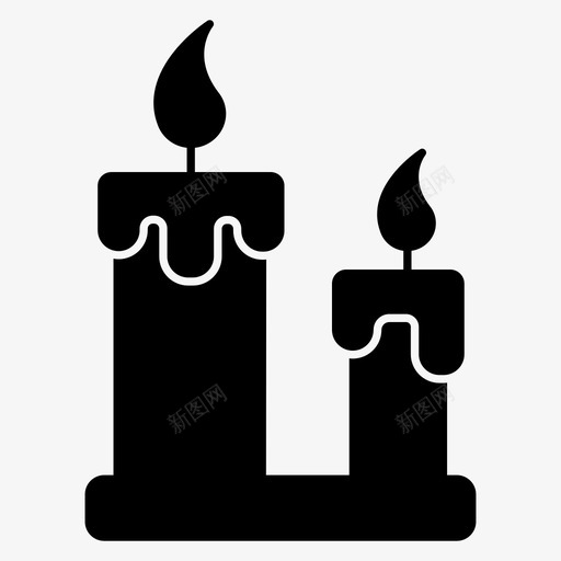 蜡烛装饰排灯节图标svg_新图网 https://ixintu.com 图标 火炬 火焰 灯节 蜡烛 装饰