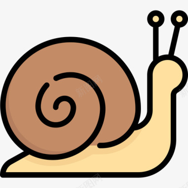 蜗牛自然121线形颜色图标图标
