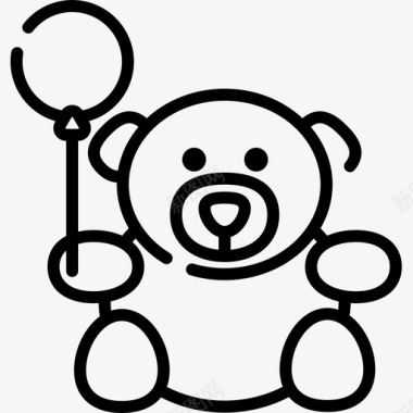泰迪熊派对庆祝12直系图标图标